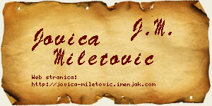 Jovica Miletović vizit kartica